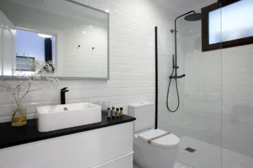 Cuarto de baño elegante del loft