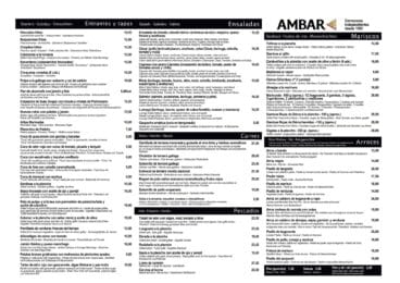 Carta Restaurante L’anfora – parte 1