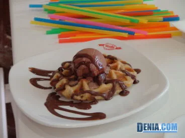 Hedería Verdú, gofre con helado