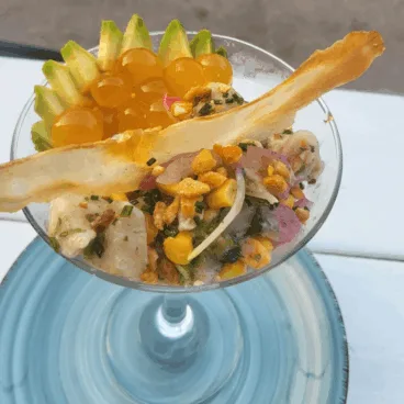 Delicioso ceviche en L’Anfora