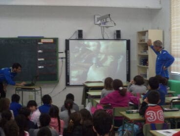 Aula de audiovisuales del colegio Cervantes