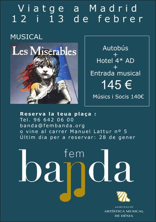 La Banda organiza una excursion para ver Los Miserables en Madrid