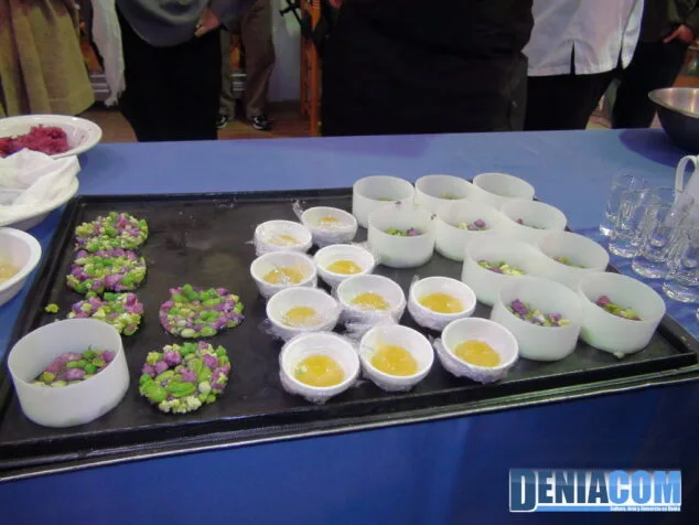 Ingredientes de la receta ganadora del I Concurso de Cocina Creativa de la Gamba Roja de Dénia