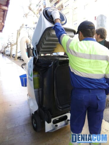 Parte trasera de la aspiradora Glutton que ya funciona en Dénia