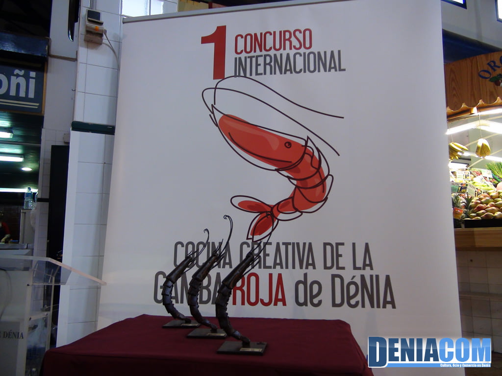 Trofeos del I Concurso de Cocina Creativa de la gamba Roja de Dénia