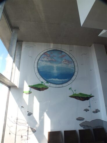 Mural de Urbanizarte en urgencias del Hospital de Dénia