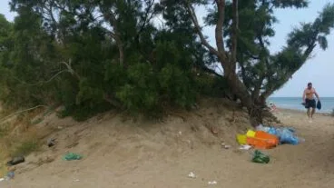 Suciedad en la playa de la Almadrava de Dénia