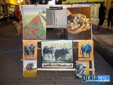 Tauromaquia y naturaleza entre los temas representados por Jose Vicente, artista de ADAMA, en Art al Carrer