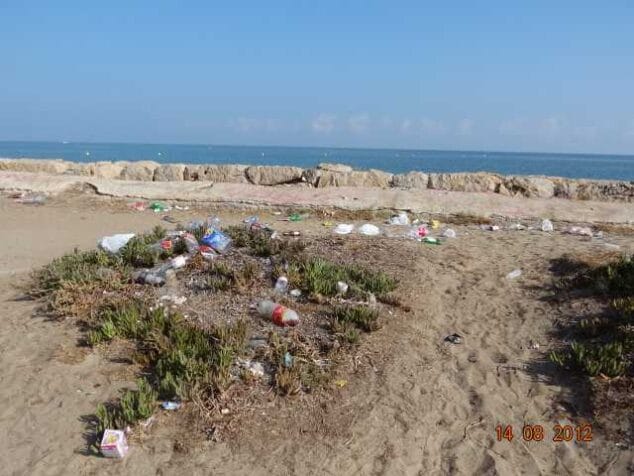 Falta de limpieza en la Escollera Norte de Dénia