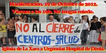 Manifestación del 19 de octubre en Dénia