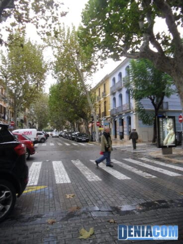 Calle Campos de Dénia durante el temporal