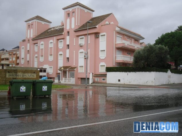 Carretera de las Marinas de Dénia Inundaciones tras el temporal