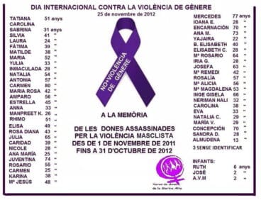 Esquela del Dia contra la Violència de Gènere