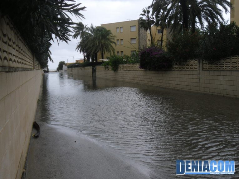 Inundación en la Calle Picardó de Dénia Las Marinas