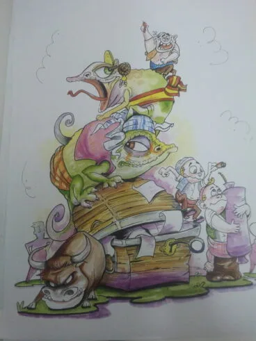 Boceto de la Falla baix la Mar 2013