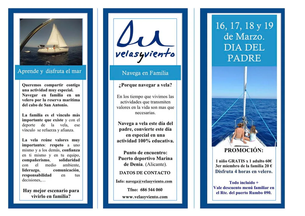 Navega a Vela el Día del Padre con Navega Velas y Viento en Dénia