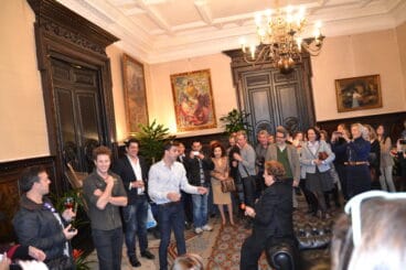 Las Falleras Mayores de dénia asisten a la mascletà de Valencia 08