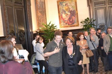 Las Falleras Mayores de dénia asisten a la mascletà de Valencia 09