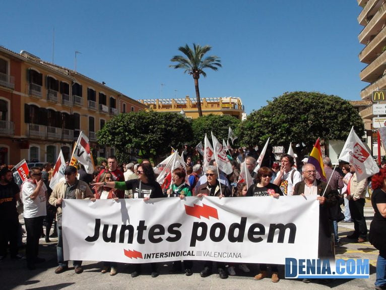Manifestación 1 de mayo; concetración en la Glorieta del Pais Valencià