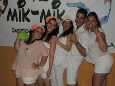 Representantes de la Junta en la Fiesta Ibicenca de la Falla Campaments