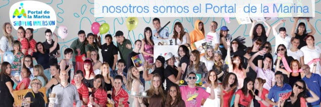 Trabajadores de 30 comercios de Portal de la Marina protagonizan las fotos de la campaña del verano 2 todos juntos