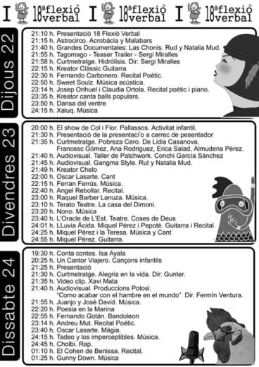 Programa Flexió Verbal Dénia, agosto 2013