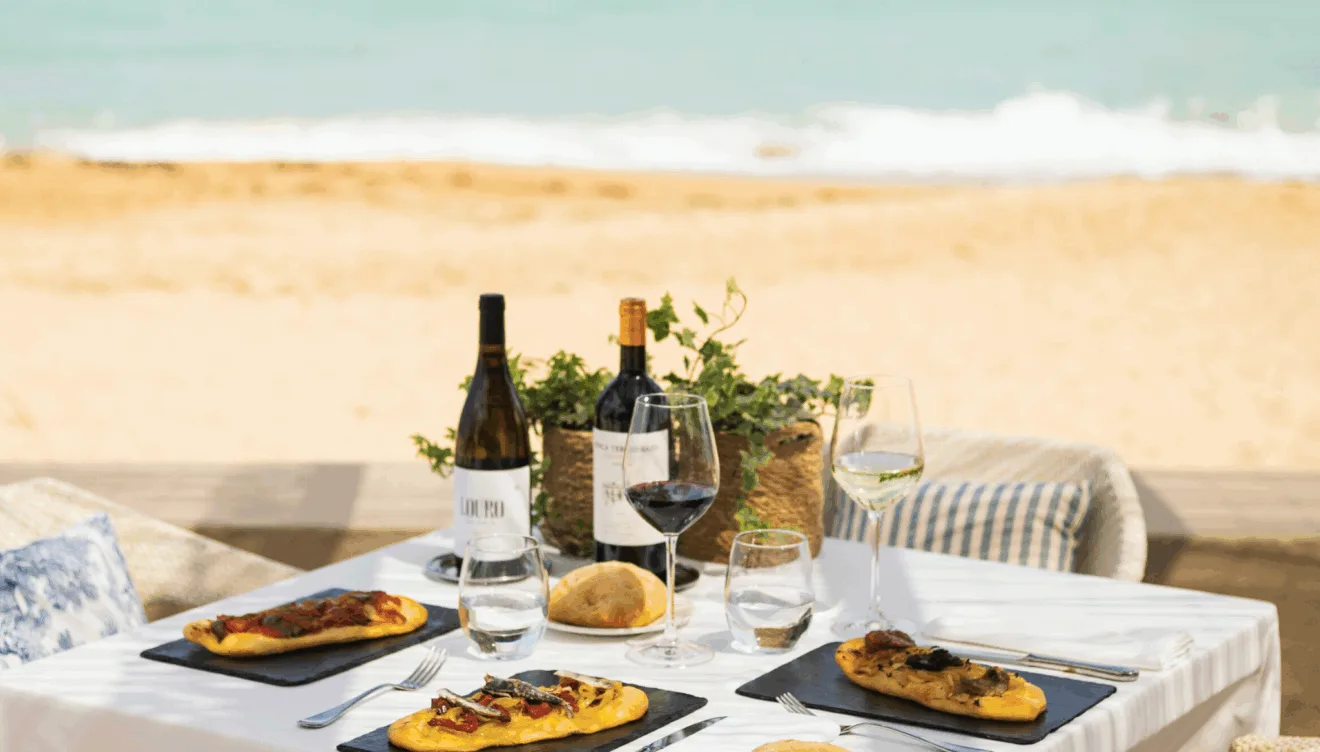 Comida frente al mar