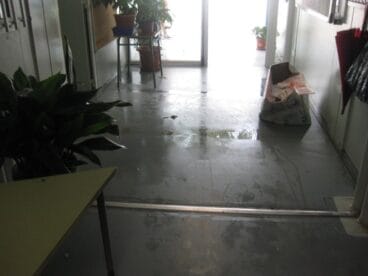 Instalaciones del colegio de La Xara tras las lluvias