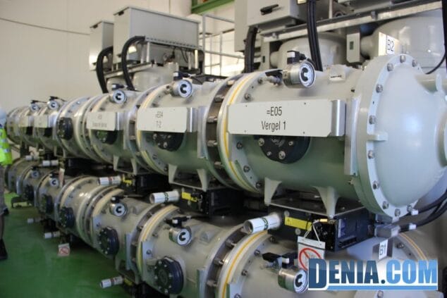 Interior de la subestación eléctrica de Dénia