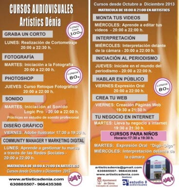 Programa de cursos de Artístics 2013