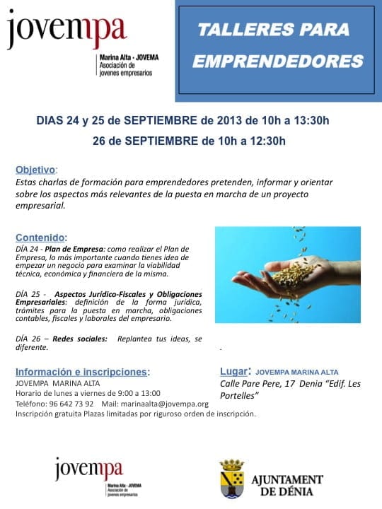 Talleres para emprendedores en Jovempa Dénia