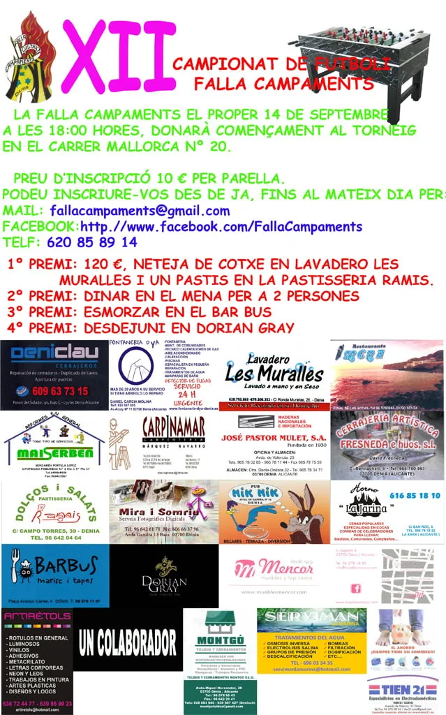 La Falla Campaments celebra su XII Campeonato de Futbolín 1 XII Campeonato de Futbolín