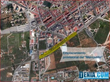 Nuevo emplazamiento provisional del mercadillo de los lunes