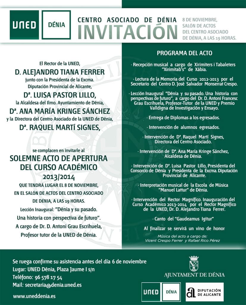 Apertura del curso académico en la UNED Dénia