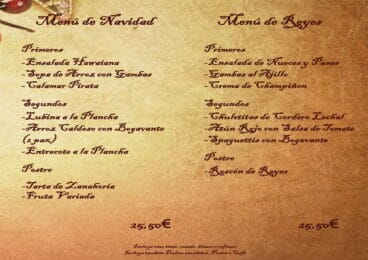 Menú Especial Navidad y Reyes