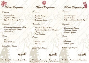 Menús Especiales para cenas de empresa de Isla Tortuga