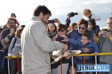 Enseñando las tortugas a los niños