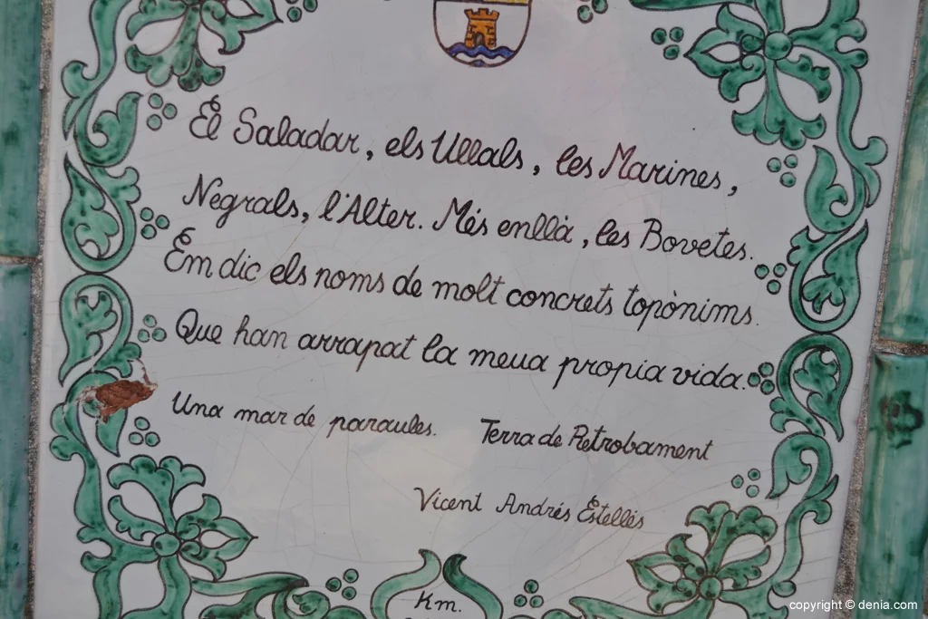 Poema de Vicent Andrés Estellés en la ermita de San Juan de Dénia
