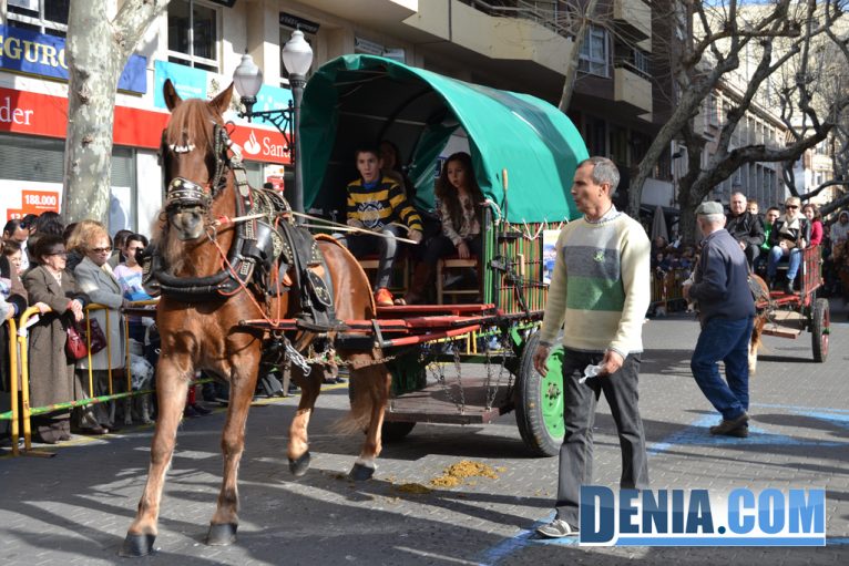 Carros de caballos en la bendición de animales de Dénia