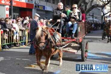 Carros de caballos en la bendición de animales de Dénia