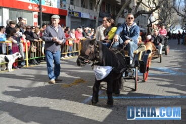 Carros de caballos en la bendición de animales de Dénia