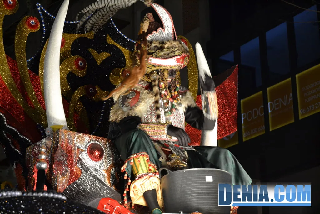 El Rey Baltasar en la cabalgata de Dénia