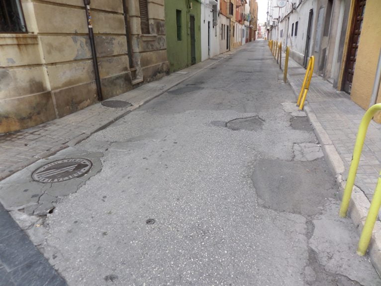 Pavimento de la calle Fontanella