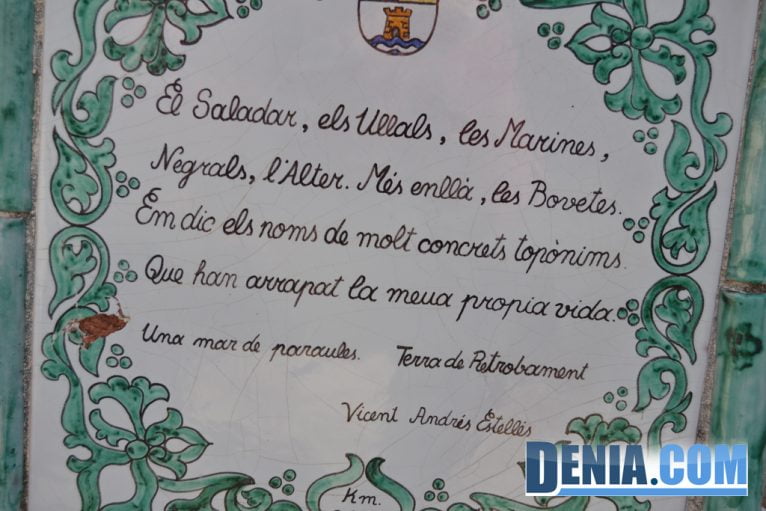Poema de Vicent Andrés Estellés en la ermita de San Juan de Dénia
