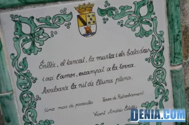 Poema de Vicent Andrés Estellés en la ermita de Santa Lucía