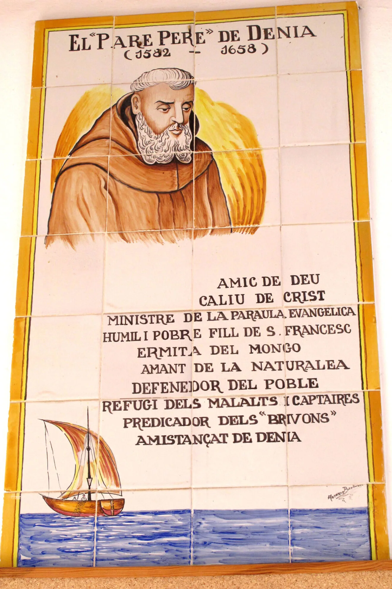 Textos en a ermita del Pare Pere de Dénia