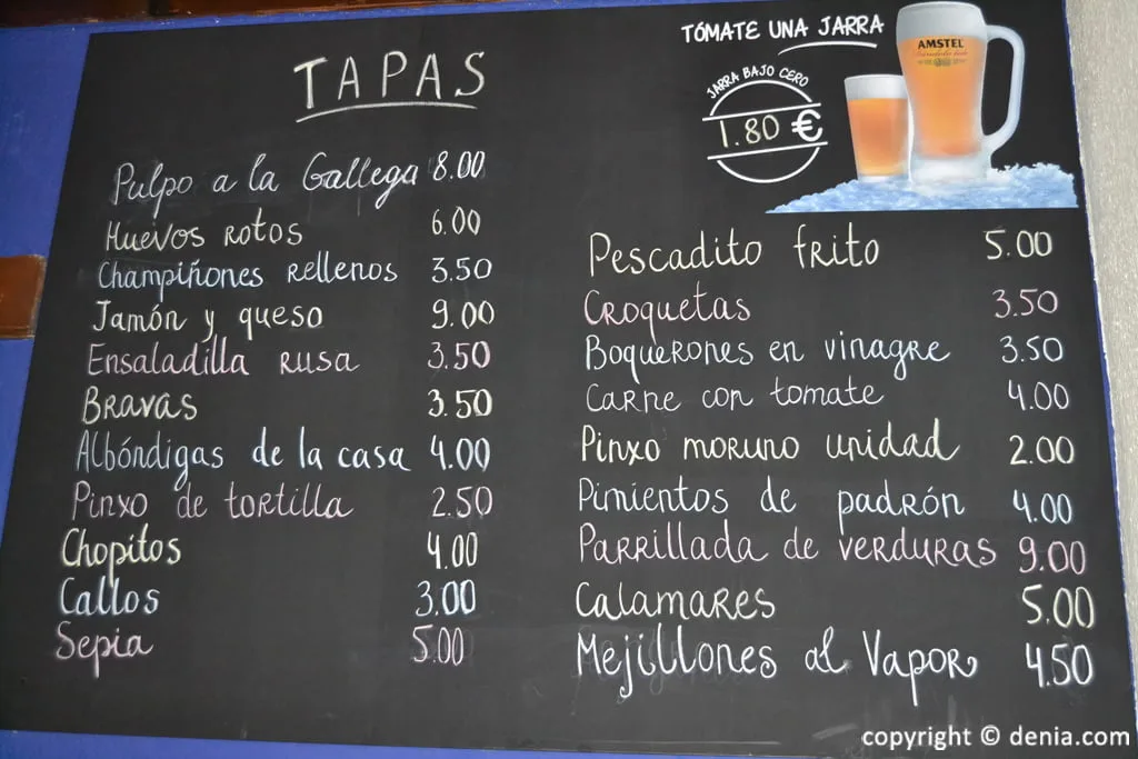 Classic - carta de tapas