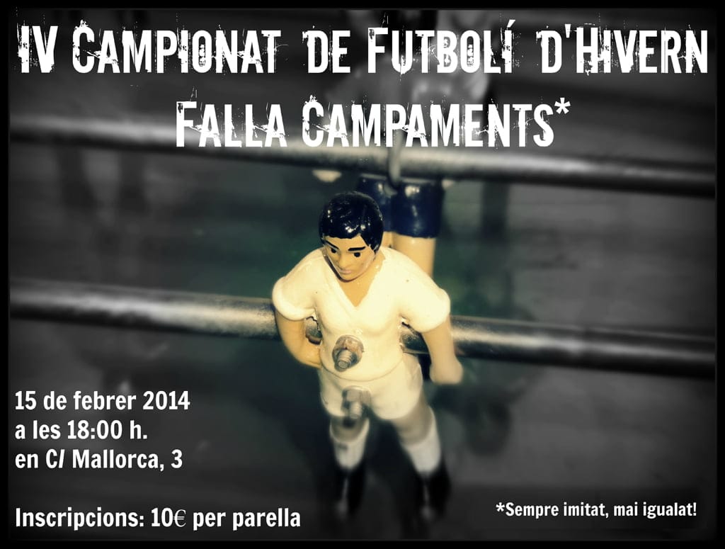 IV Campeonato de futbolín de invierno de la Falla Campaments