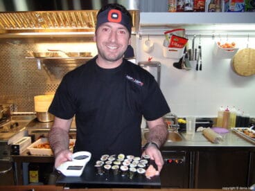 Japi Japo, mandeja de sushi cortado