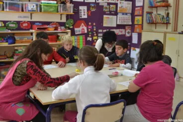 Un momento de clase en el Raquel Payà